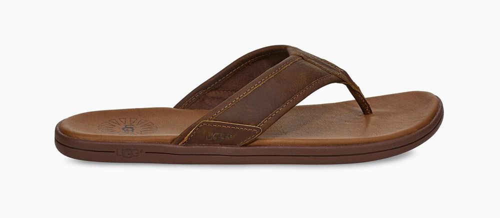 Ugg Sandals Canada - Ugg Men's Seaside Leather Brown